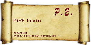 Piff Ervin névjegykártya